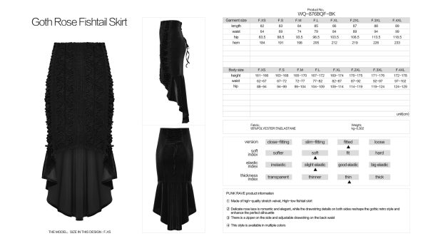 Punk Rave Deadly Rose Gothic Fishnet Skirt