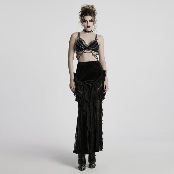 Punk Rave Tessa Gothic Festival Chain Dress With Detachable Bralette