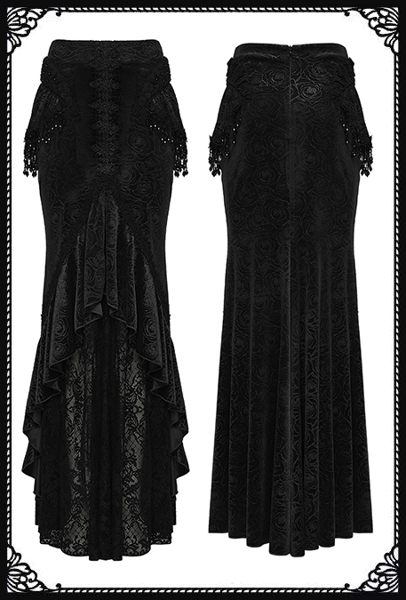 Punk Rave Velvet Tormenta Gothic Cascade Skirt