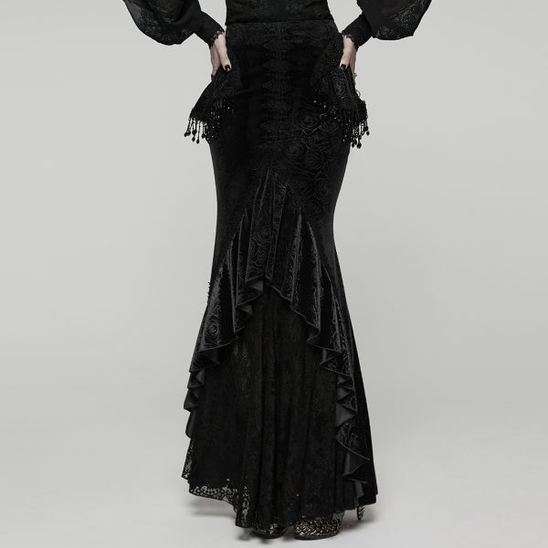 Punk Rave Velvet Tormenta Gothic Cascade Skirt