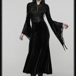 Punk Rave Countess Gothic Lace Velvet Bell Sleeve Dress
