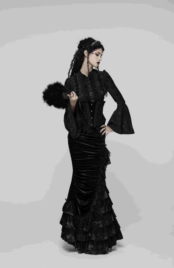 Punk Rave Inferno Cascade Gothic Flamenco Skirt