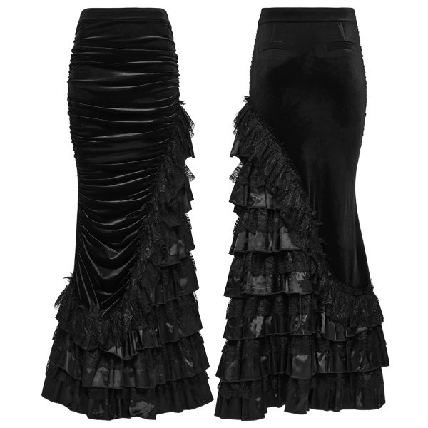 Punk Rave Inferno Cascade Gothic Flamenco Skirt