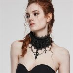 Punk Rave Night Fall Crossed Choker