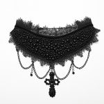 Punk Rave Night Fall Crossed Choker