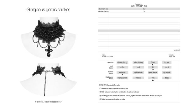 Punk Rave Night Fall Crossed Choker