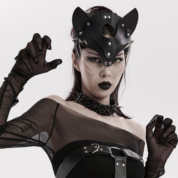 Punk Rave Chain Cat Mask