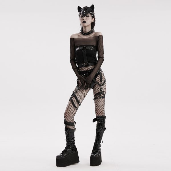 Punk Rave Chain Cat Mask