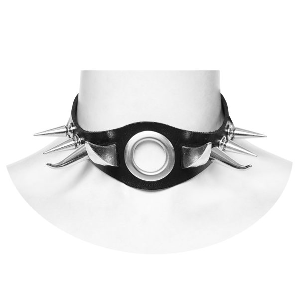 Punk Rave Time is Up Spiked Choker