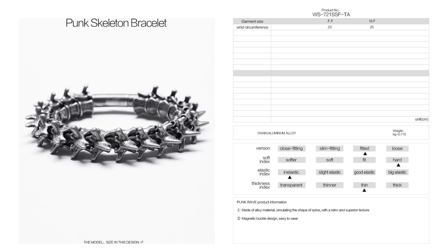 Punk Rave Vertebrae Bracelet