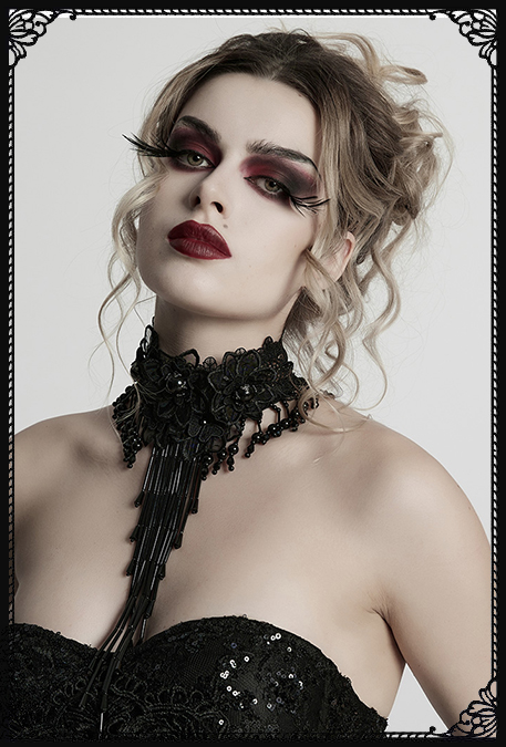 Punk Rave Deadly Rose Necklace