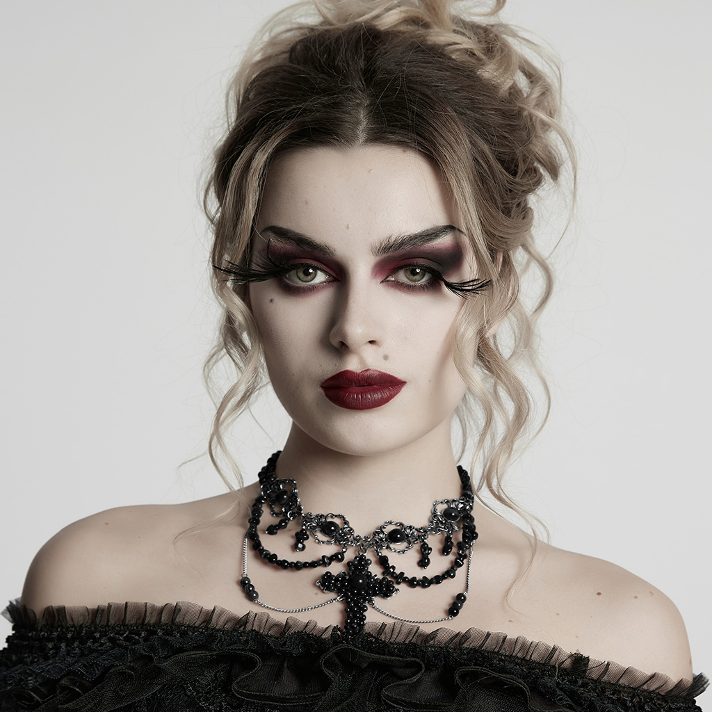 Punk Rave Crux of Torment Cross Gothic Necklace