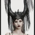 Punk Rave Gothic Maleficent Horns With Fringe