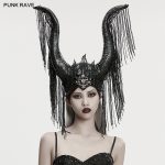 Punk Rave Gothic Maleficent Horns With Fringe