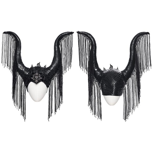 Punk Rave Gothic Maleficent Horns With Fringe