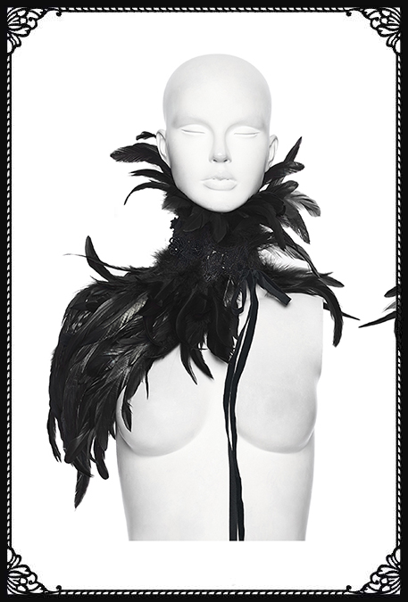 Punk Rave Brianna One Shoulder Feather Shrug