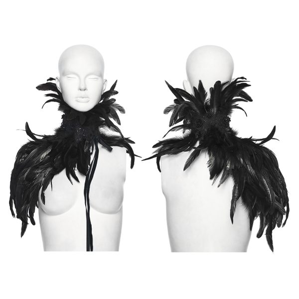 Punk Rave Brianna One Shoulder Feather Shrug