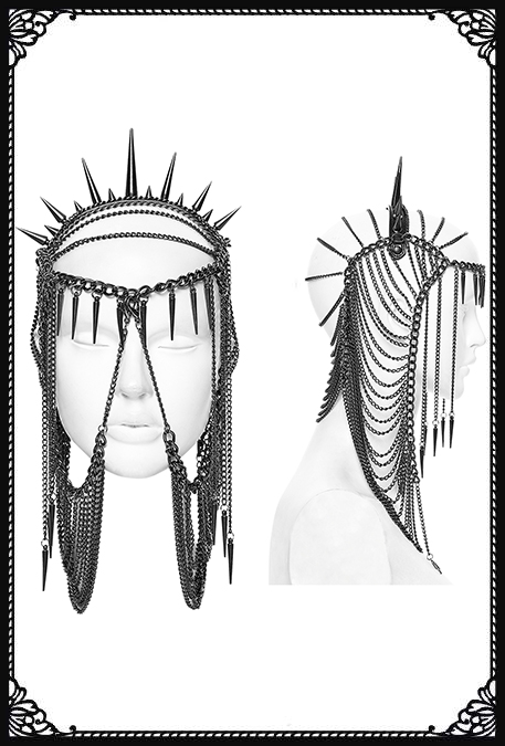 Punk Rave Goddess Of Chaos Spiked Chains Headpiece