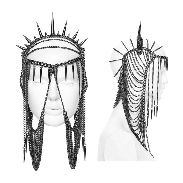 Punk Rave Goddess Of Chaos Spiked Chains Headpiece