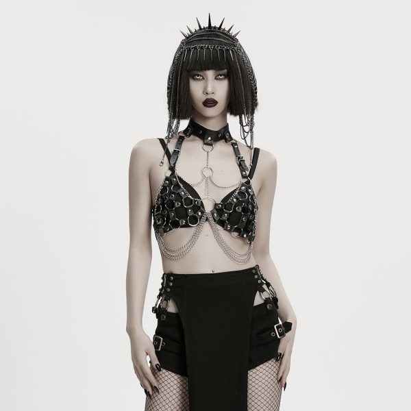 Punk Rave Katrina Rings & Chain Bra Harness