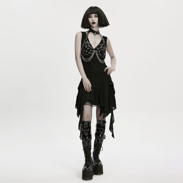 Punk Rave Katrina Rings & Chain Bra Harness