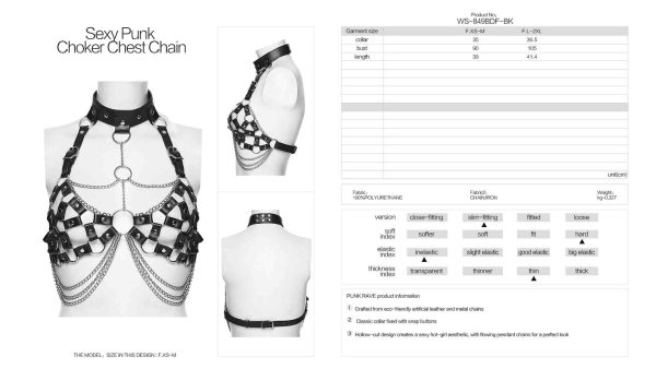 Punk Rave Katrina Rings & Chain Bra Harness