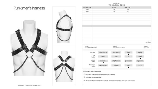Punk Rave Jax Chain Detail Harness