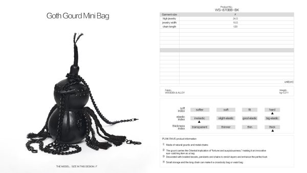 Punk Rave Occult Cauldron Witch Gothic Bag