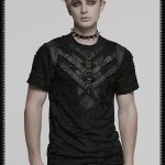 Punk Rave Deadzone Faux Leather Straps Distressed Gothic T-Shirt