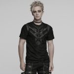 Punk Rave Deadzone Faux Leather Straps Distressed Gothic T-Shirt