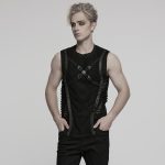Punk Rave Xav Industrial Distressed Detail Tank Top