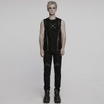 Punk Rave Xav Industrial Distressed Detail Tank Top