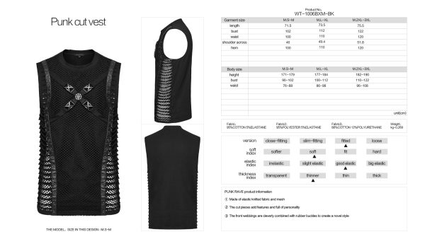 Punk Rave Xav Industrial Distressed Detail Tank Top