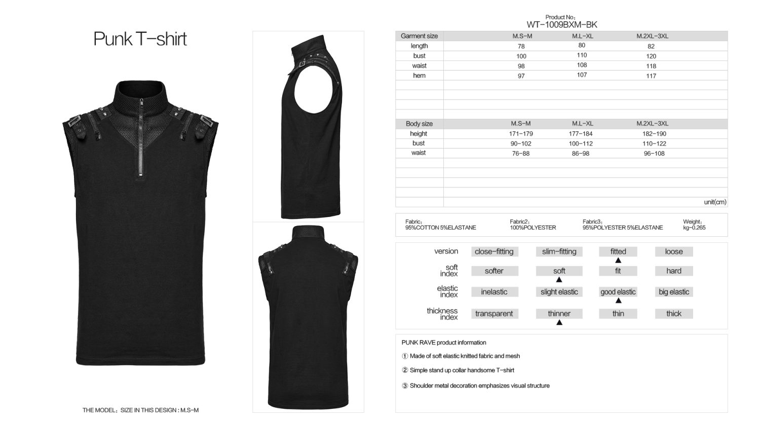 Punk Rave Zakar Gothic Zip Up Top