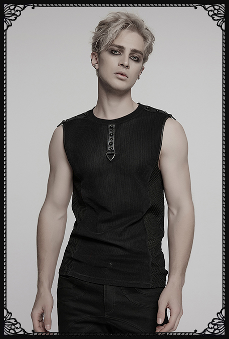 Punk Rave Billy Punk/Gothic Sheer Men Tank Top
