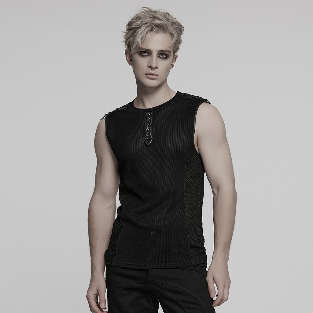Punk Rave Billy Punk/Gothic Sheer Men Tank Top