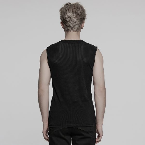 Punk Rave Billy Punk/Gothic Sheer Men Tank Top