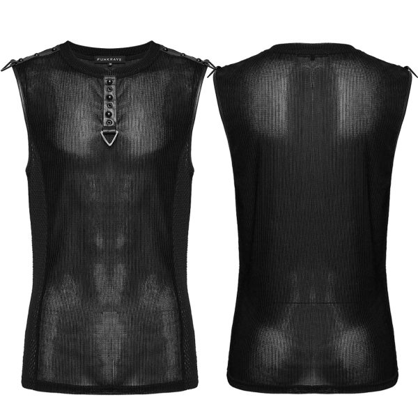 Punk Rave Billy Punk/Gothic Sheer Men Tank Top
