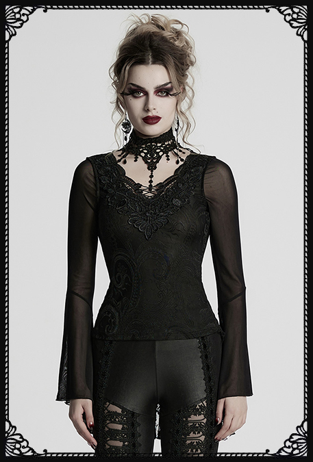 Punk Rave Kara Lace Choker Gothic Top