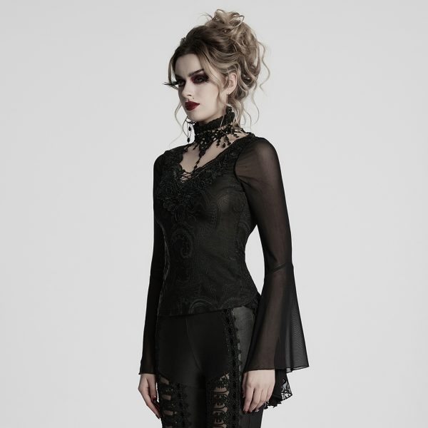Punk Rave Kara Lace Choker Gothic Top