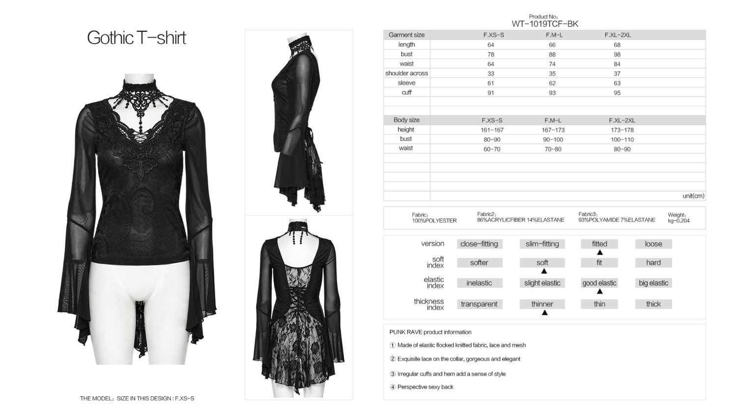 Punk Rave Kara Lace Choker Gothic Top