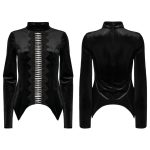 Punk Rave Mina Laced Up Gothic Velvet Top