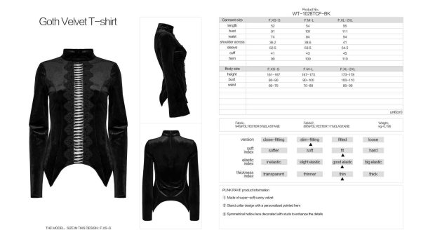 Punk Rave Mina Laced Up Gothic Velvet Top