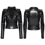 Punk Rave Obsidian Lace Up Faux Leather Gothic Top