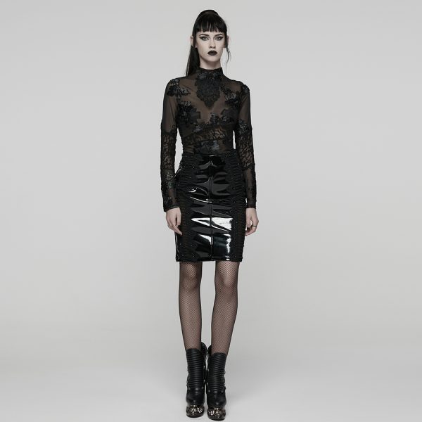 Punk Rave Faded Bloom Gothic Top