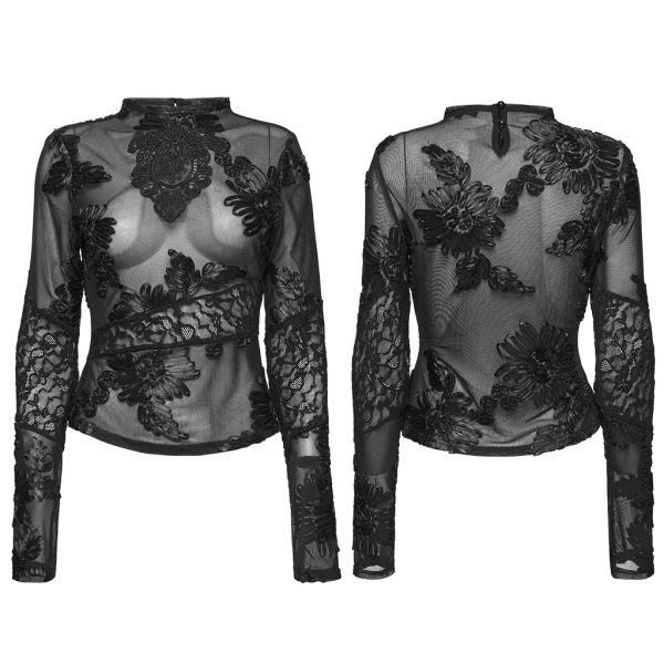 Punk Rave Faded Bloom Gothic Top