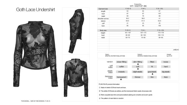 Punk Rave Faded Bloom Gothic Top