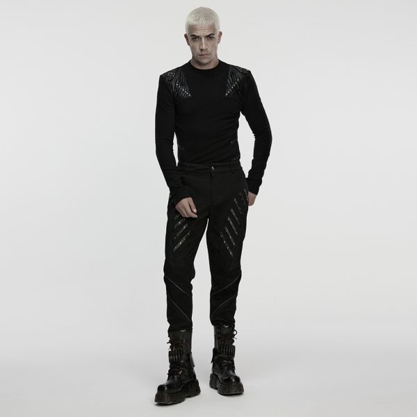 Punk Rave Jaxon PU Shoulder Detail Top