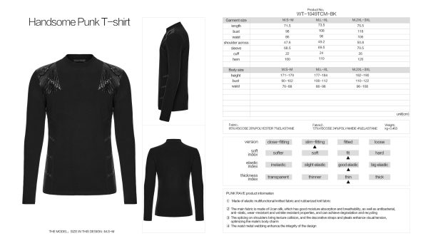 Punk Rave Jaxon PU Shoulder Detail Top
