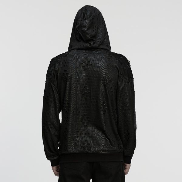 Punk Rave Orion Mesh Distressed Hoodie
